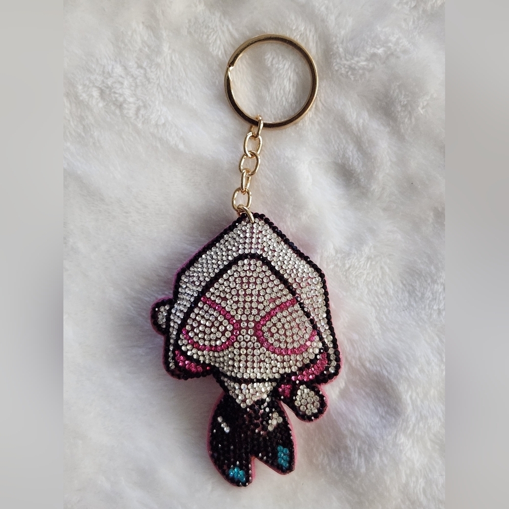 Sparkling Spider Gwen Character Keychain Bag Charm